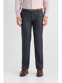 Van Heusen - Men Grey Textured Slim Fit Trousers