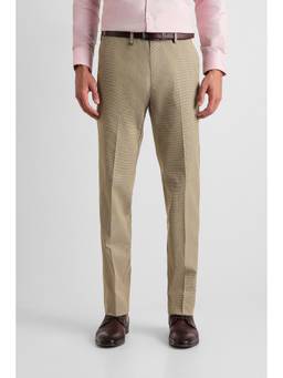 Van Heusen - Men Beige Textured Slim Fit Trousers