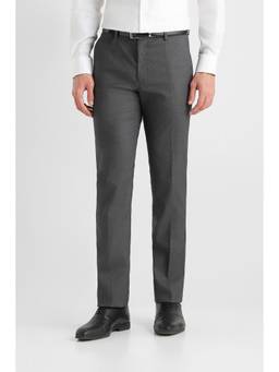 Van Heusen - Men Grey Textured Slim Fit Trousers