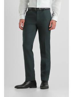 Van Heusen - Men Green Solid Slim Fit Trousers