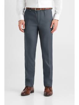 Van Heusen - Men Grey Solid Slim Fit Trousers