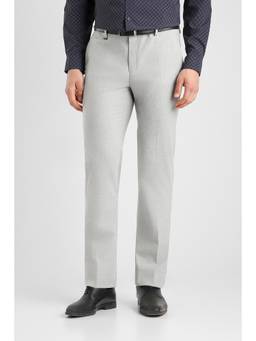 Van Heusen - Men Grey Solid Slim Fit Trousers