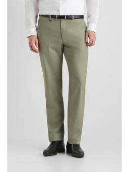Van Heusen - Men Olive Solid Slim Fit Trousers