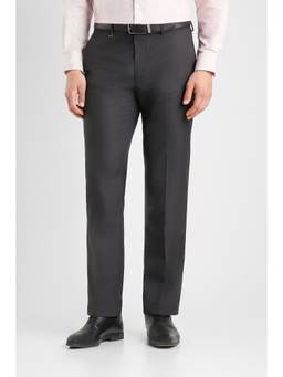 Van Heusen - Men Black Textured Slim Fit Trousers
