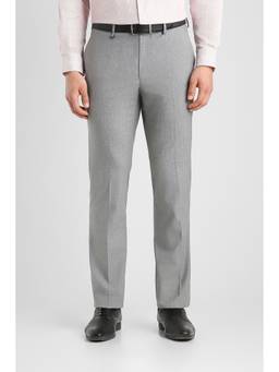 Van Heusen - Men Grey Solid Slim Fit Trousers