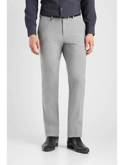 Van Heusen - Men Grey Solid Slim Fit Trousers