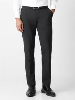 Van Heusen - Men Black Solid Ultra Slim Fit Trousers