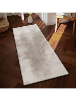 OBSESSIONS - Machine Made Anti-Static Solid Bedside Runner, Cream