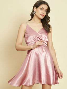 Trend Arrest - Satin Fit And Flare Party Dress