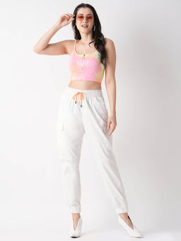 Globus - Women Casual White Tapered Fit Joggers