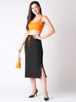 Globus - Women Black Straight Midi Skirt