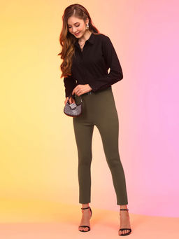 Globus - Women Mud Brown Skinny Fit Trousers