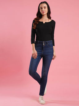 Globus - Women Med Blue High Rise Skinny Fit Denim Jeans