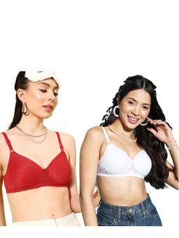 Leading Lady - Womens Lightly Padded Non-Wired T-shirt Bra - Multi-Color (Pack of 2)