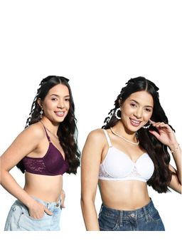 Leading Lady - Womens Lightly Padded Non-Wired T-shirt Bra - Multi-Color (Pack of 2)