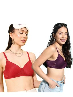 Leading Lady - Womens Lightly Padded Non-Wired T-shirt Bra - Multi-Color (Pack of 2)