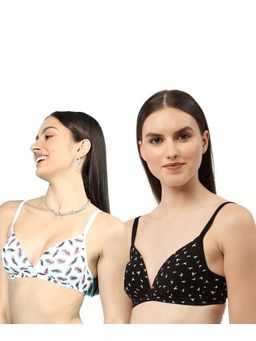 Leading Lady - Womens Lightly Padded Non-Wired T-shirt Bra - Multi-Color (Pack of 2)