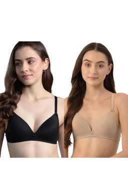 Leading Lady - Womens Lightly Padded Non-Wired T-shirt Bra - Multi-Color (Pack of 2)