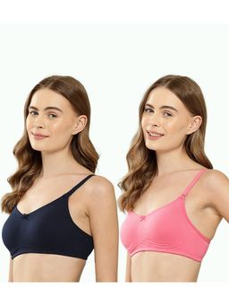 Leading Lady - Womens Non-Padded and Non-Wired Solid T-shirt Bra - Multi-Color (Pack of 2)