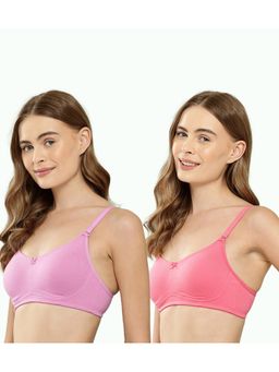 Leading Lady - Womens Non-Padded and Non-Wired Solid T-shirt Bra - Multi-Color (Pack of 2)