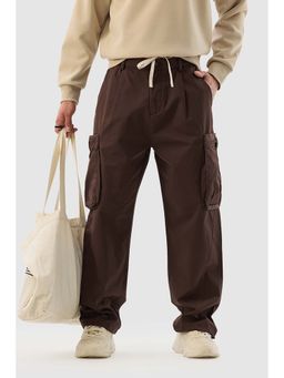 Snitch - Brown Solid Relaxed Casual Cargo