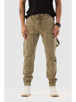 Snitch - Khaki Solid Slim Casual Joggers