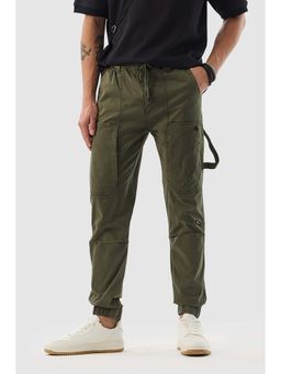 Snitch - Olive Solid Slim Casual Joggers