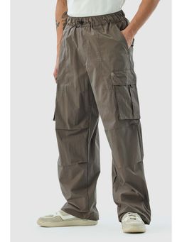 Snitch - Brown Solid Baggy Fit Casual Cargo