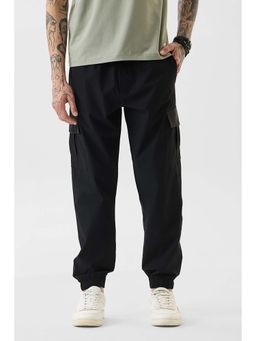 Snitch - Black Solid Regular Casual Joggers