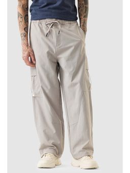 Snitch - Beige Solid Loose Casual Cargo