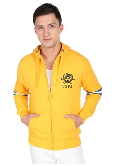 U.S. POLO ASSN. - Men Chrome Yellow Cotton Colour Block Sweatshirt