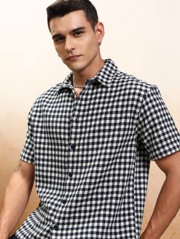 HIGHLANDER - Men Multi-Color Cotton Blend Checks Oversized Fit Shirt