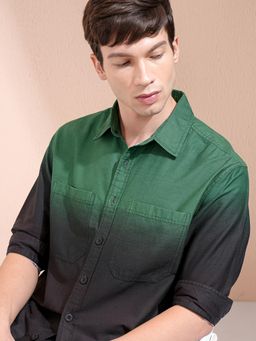 HIGHLANDER - Men Multi-Color Cotton Ombre Oversized Fit Shirt