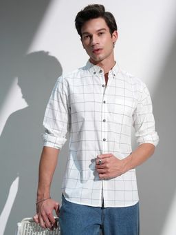 HIGHLANDER - Men Multi-Color Cotton Checks Slim Fit Shirt