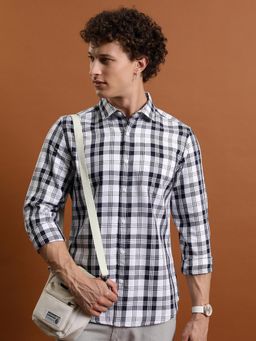 HIGHLANDER - Men Multi-Color Cotton Blend Checks Slim Fit Shirt