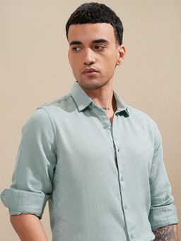 HIGHLANDER - Men Multi-Color Cotton Self Design Slim Fit Formal Shirt