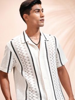 HIGHLANDER - Men Multi-Color Cotton Blend Self Design Relaxed Fit Shirt