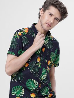 HIGHLANDER - Men Multi-Color Cotton Floral Slim Fit Shirt