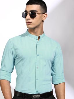 HIGHLANDER - Men Multi-Color Polyester Blend Stripes Regular Fit Shirt