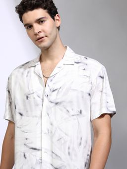 HIGHLANDER - Men Blue Viscose Printed Relaxed Fit Shirt