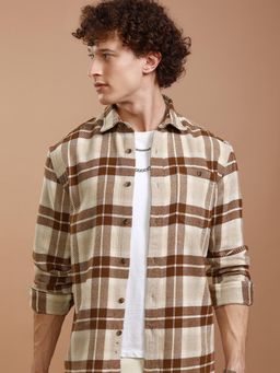 HIGHLANDER - Men Multi-Color Cotton Blend Checks Relaxed Fit Shirt