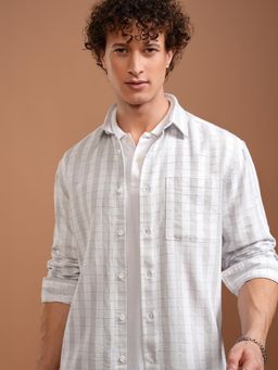 HIGHLANDER - Men Multi-Color Cotton Blend Stripes Relaxed Fit Shirt