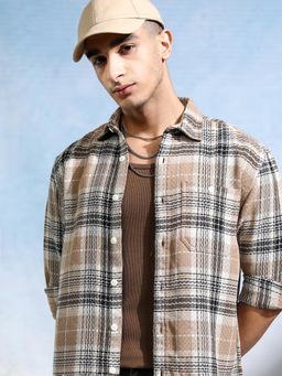 HIGHLANDER - Men Multi-Color Cotton Blend Checks Relaxed Fit Shirt