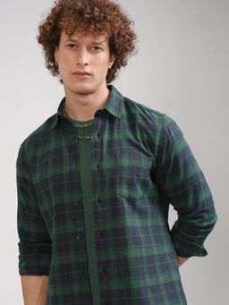 HIGHLANDER - Men Multi-Color Cotton Checks Slim Fit Shirt