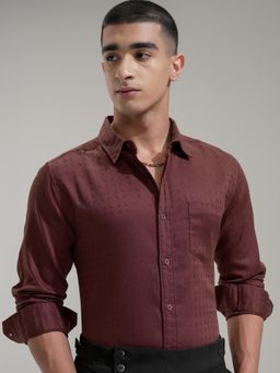 HIGHLANDER - Men Multi-Color Cotton Self Design Slim Fit Shirt