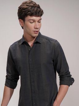 HIGHLANDER - Men Multi-Color Cotton Stripes Slim Fit Shirt