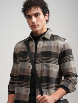 HIGHLANDER - Men Multi-Color Cotton Checks Slim Fit Shirt