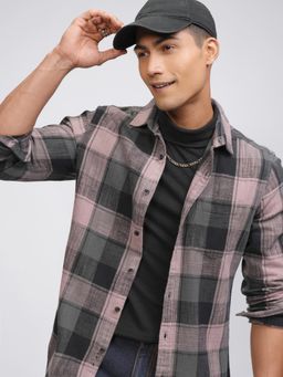 HIGHLANDER - Men Multi-Color Cotton Checks Slim Fit Shirt