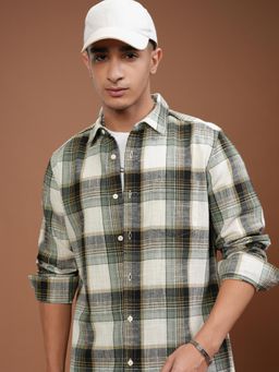 HIGHLANDER - Men Multi-Color Cotton Checks Slim Fit Shirt