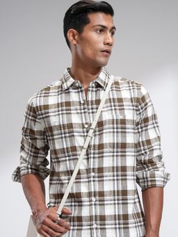 HIGHLANDER - Men Multi-Color Cotton Blend Checks Slim Fit Shirt